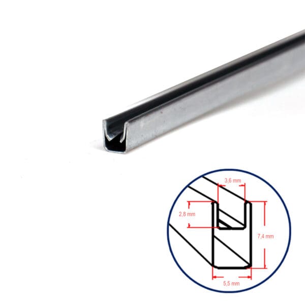 Bordkanal Zink ZB-932 7,4 mm / 180 cm lang