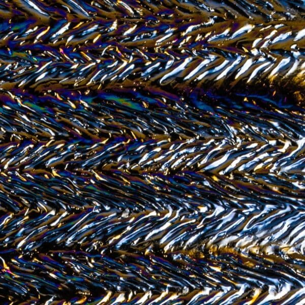 BULLSEYE Glasfarbe 0100-25Fi Fischgrätenmuster / Regenbogenfarben Goldfarben