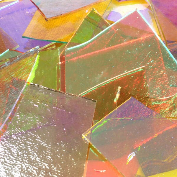 Scrap Dichroic COE90 klar Bullseye 1,5 mm 0,45 kg