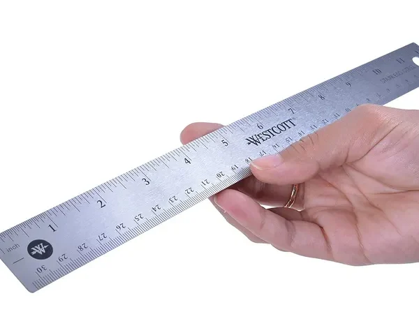 Lineal 30 cm Edelstahl mit Anti-Rutsch-Beschichtung