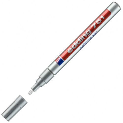 Lackmarker Edding 751, rund, silber, 1–2 mm