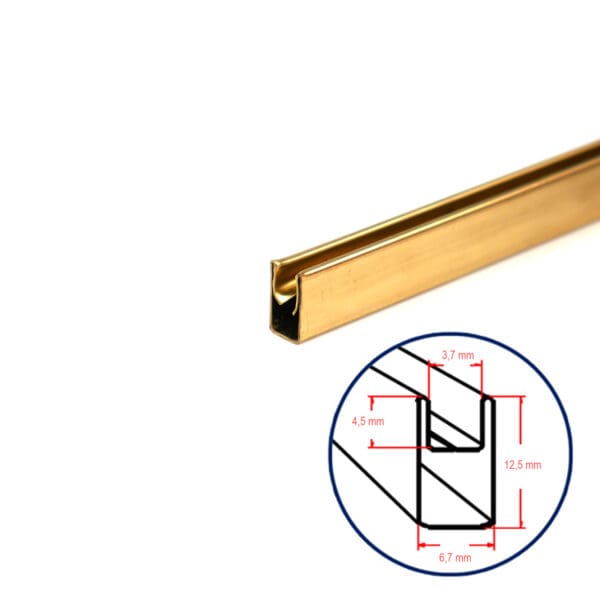 Bordkanal Messing 12,5 mm / 180 cm lang