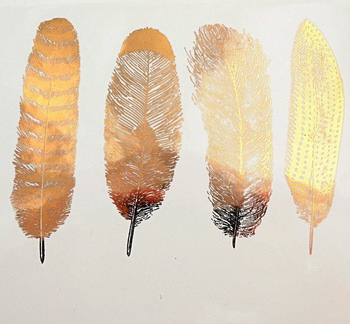 Fusing Decal große Federn Nr. 1 gold